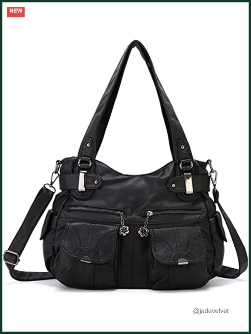 Vegan Leather Hobo Bag Crossbody Shoulder Purse Satchel Large